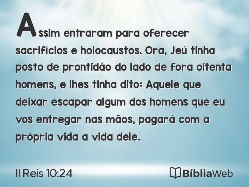 II Reis 10:24 em imagem para compartilhar