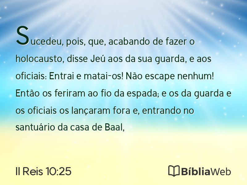 II Reis 10:25 em imagem para compartilhar