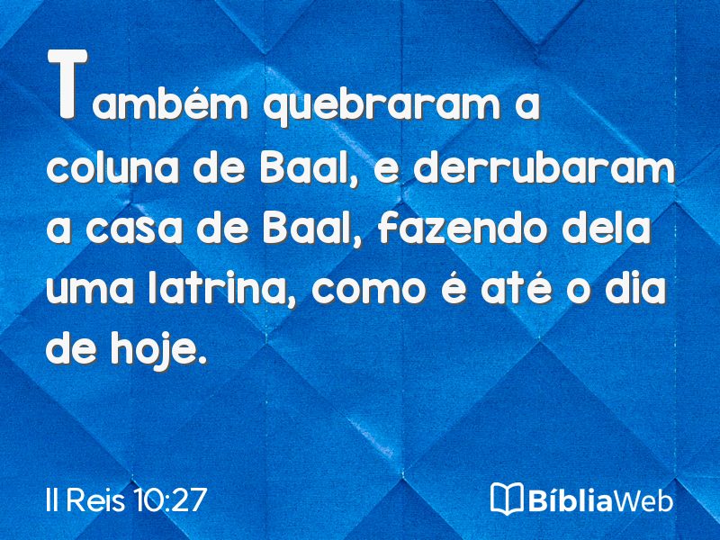 II Reis 10:27 em imagem para compartilhar