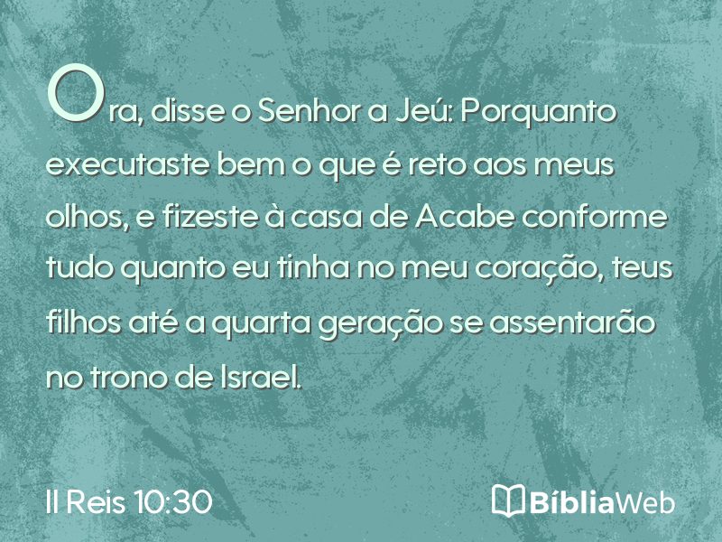 II Reis 10:30 em imagem para compartilhar
