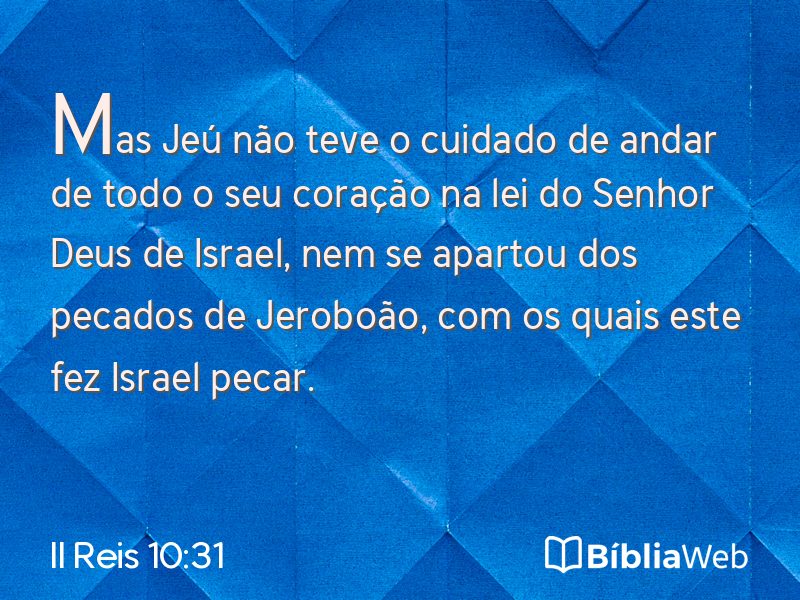 II Reis 10:31 em imagem para compartilhar