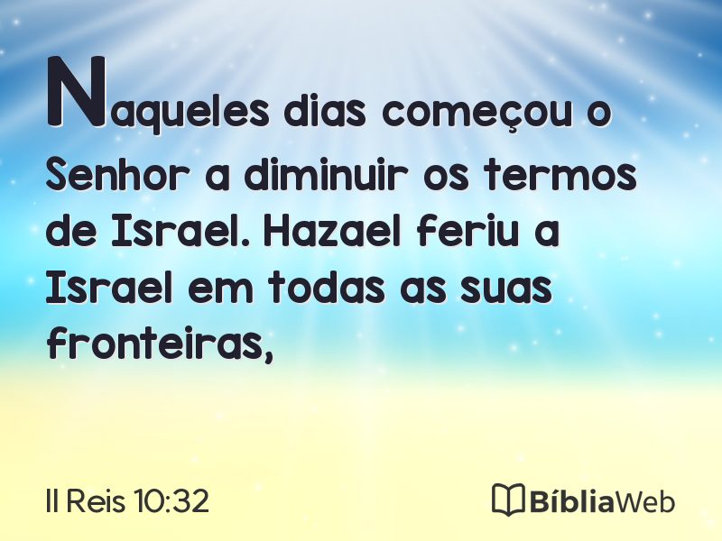 II Reis 10:32 em imagem para compartilhar