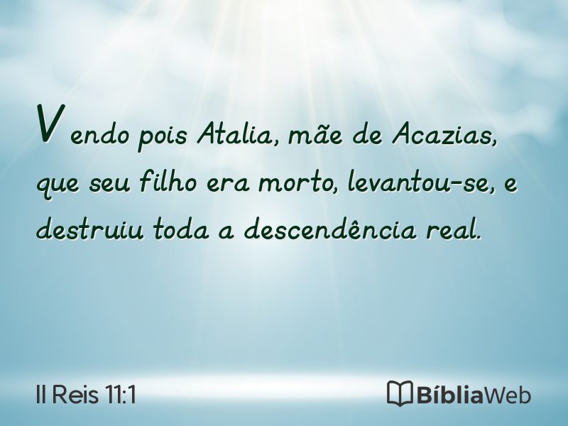 II Reis 11:1 em imagem para compartilhar