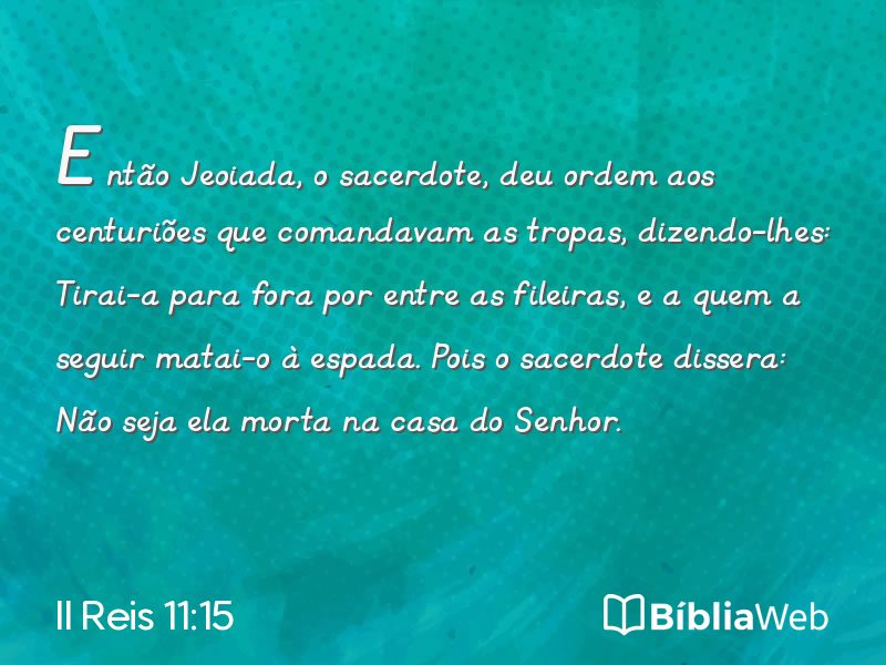 II Reis 11:15 em imagem para compartilhar