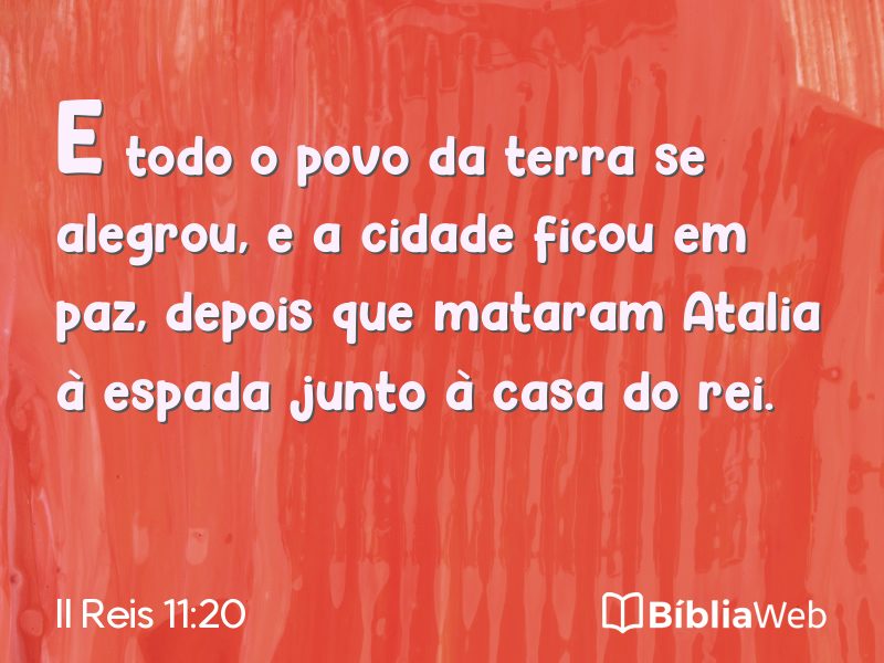 II Reis 11:20 em imagem para compartilhar