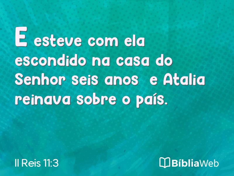 II Reis 11:3 em imagem para compartilhar