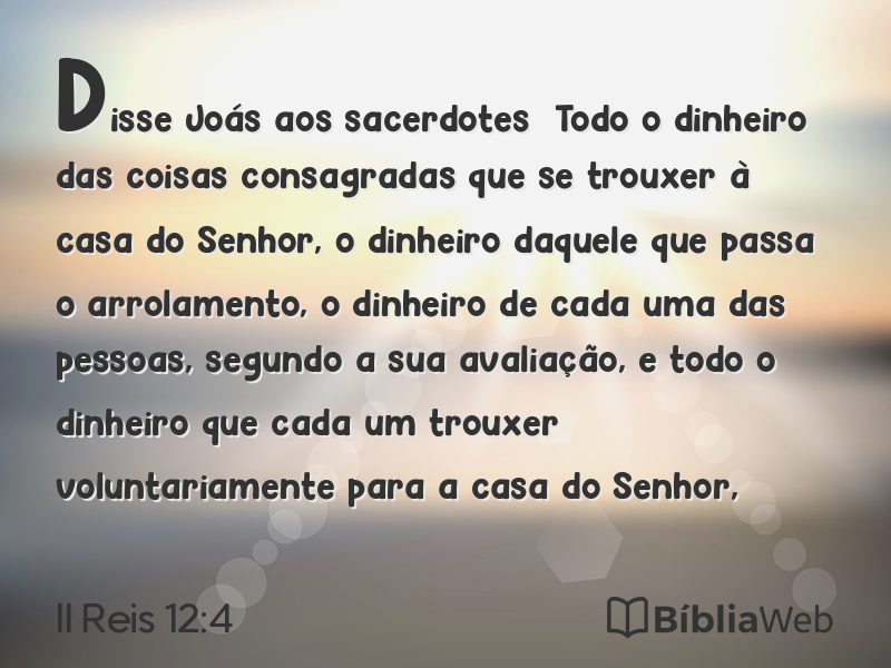 II Reis 12:4 em imagem para compartilhar