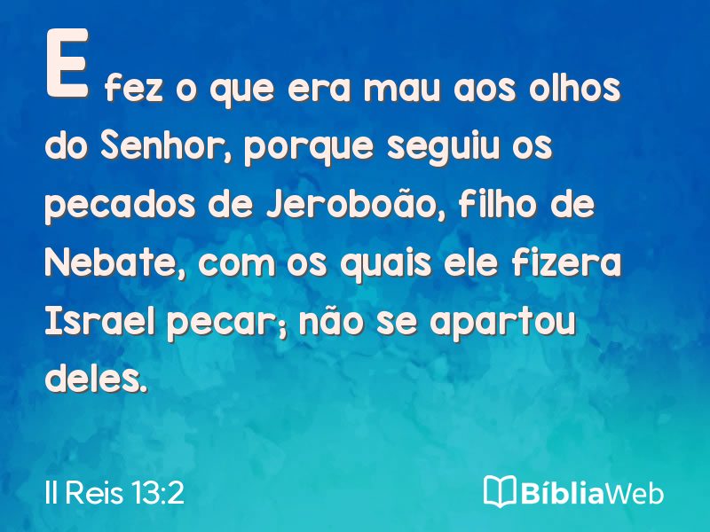 II Reis 13:2 em imagem para compartilhar