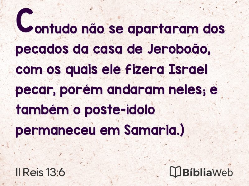 II Reis 13:6 em imagem para compartilhar