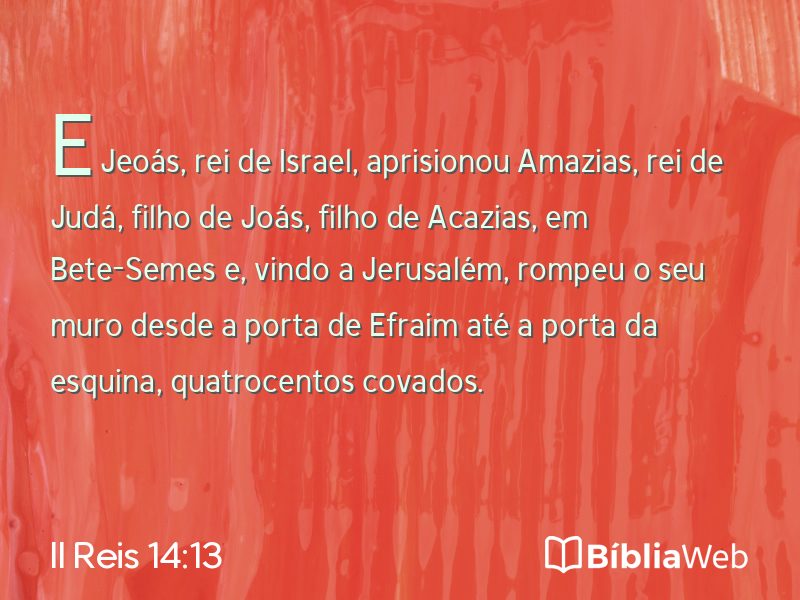 II Reis 14:13 em imagem para compartilhar