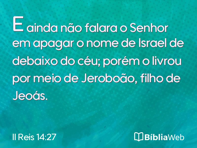 II Reis 14:27 em imagem para compartilhar