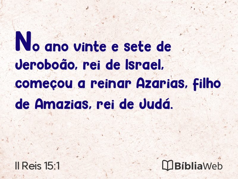II Reis 15:1 em imagem para compartilhar