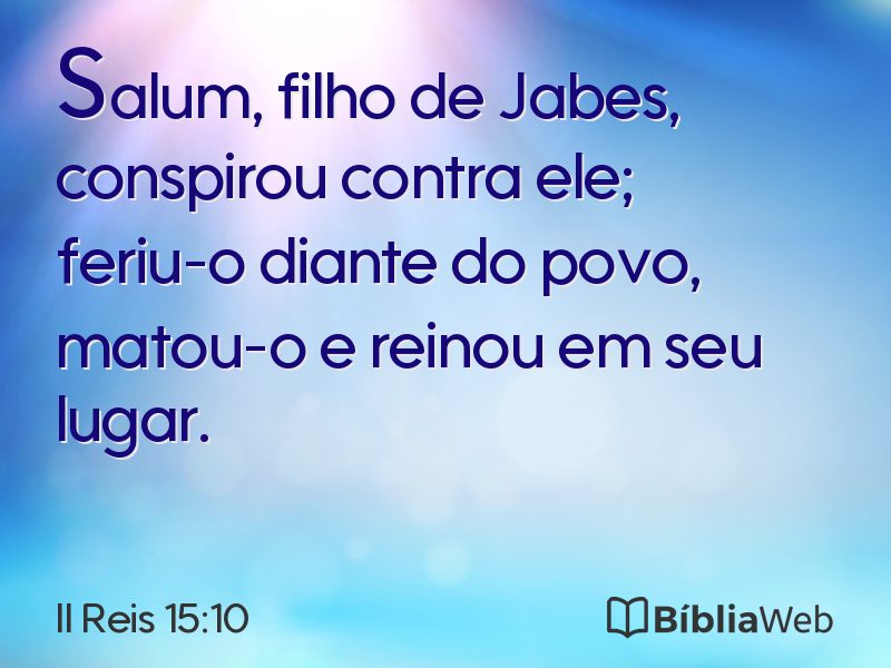 II Reis 15:10 em imagem para compartilhar