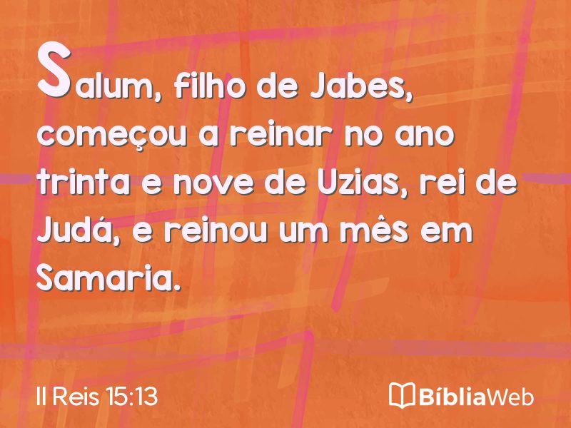 II Reis 15:13 em imagem para compartilhar