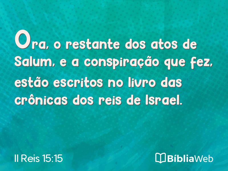 II Reis 15:15 em imagem para compartilhar
