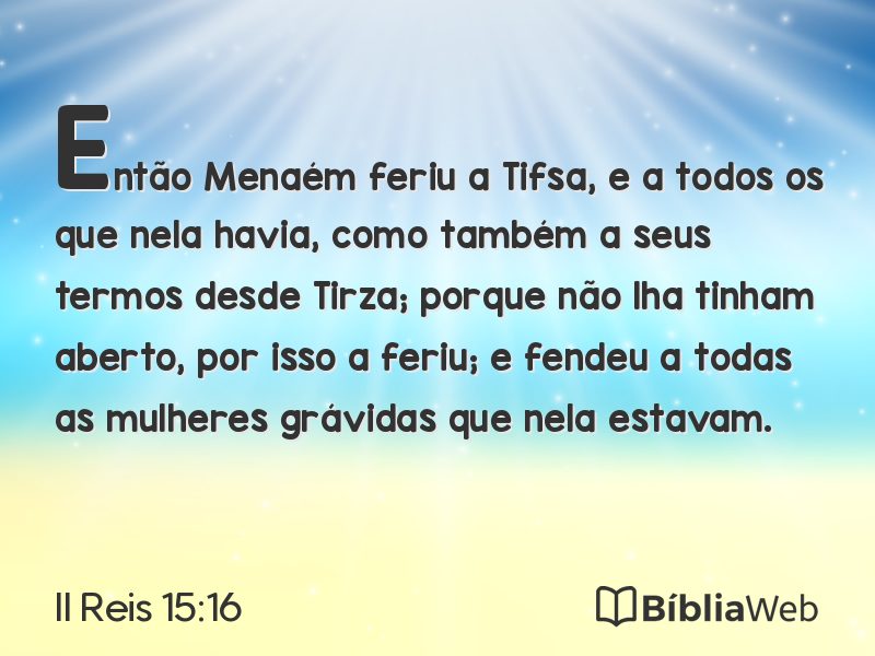 II Reis 15:16 em imagem para compartilhar