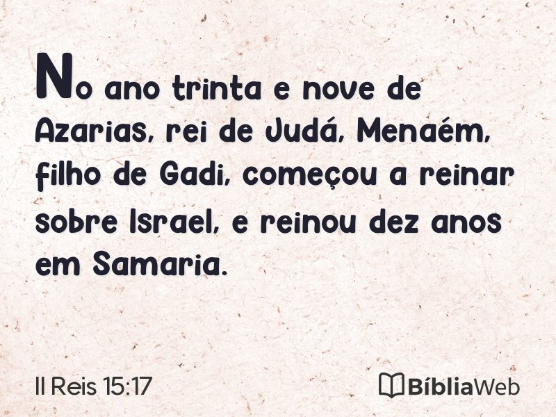 II Reis 15:17 em imagem para compartilhar