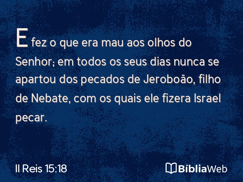 II Reis 15:18 em imagem para compartilhar