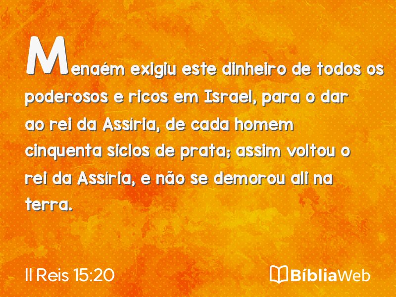 II Reis 15:20 em imagem para compartilhar