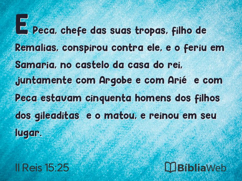II Reis 15:25 em imagem para compartilhar