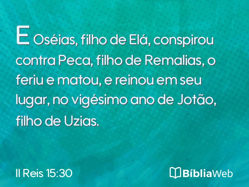 II Reis 15:30 em imagem para compartilhar