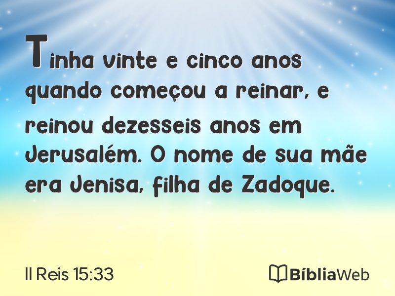 II Reis 15:33 em imagem para compartilhar