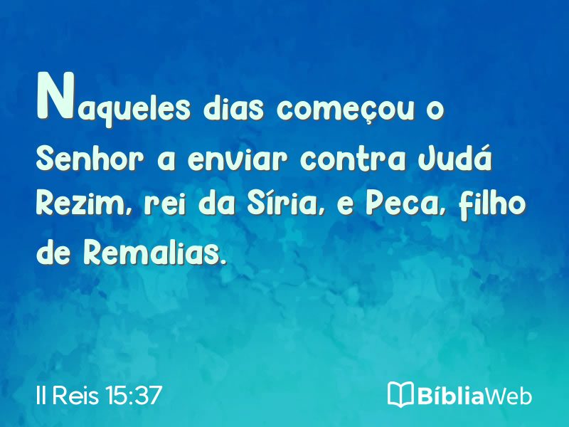 II Reis 15:37 em imagem para compartilhar