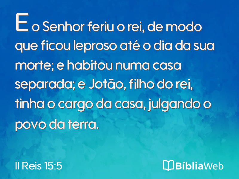II Reis 15:5 em imagem para compartilhar