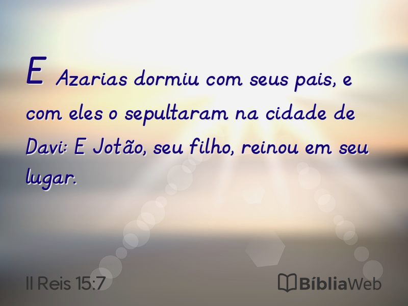 II Reis 15:7 em imagem para compartilhar