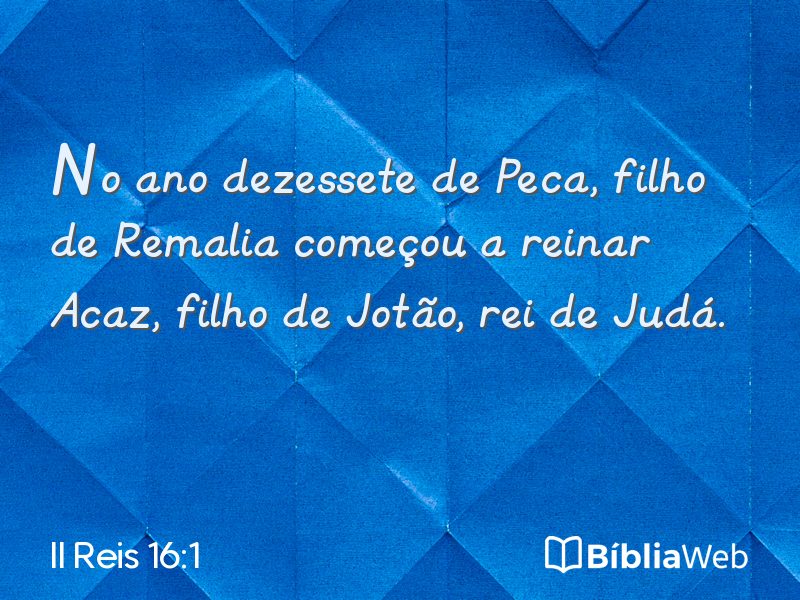II Reis 16:1 em imagem para compartilhar