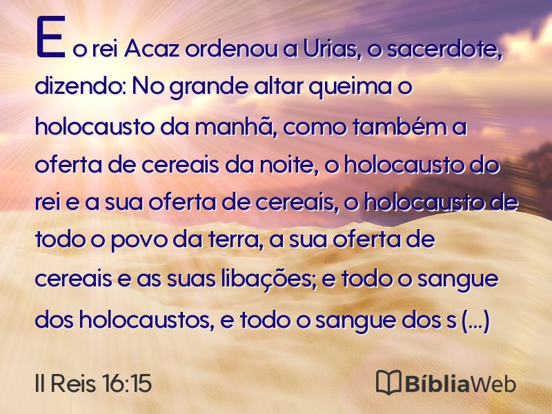 II Reis 16:15 em imagem para compartilhar