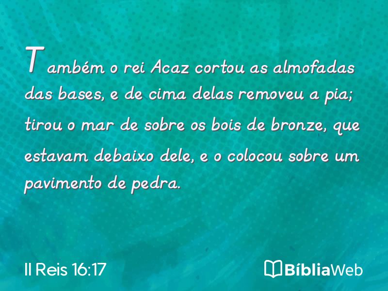 II Reis 16:17 em imagem para compartilhar