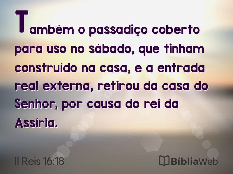 II Reis 16:18 em imagem para compartilhar