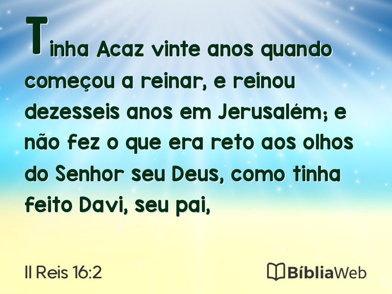 II Reis 16:2 em imagem para compartilhar