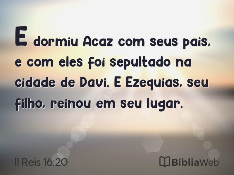 II Reis 16:20 em imagem para compartilhar