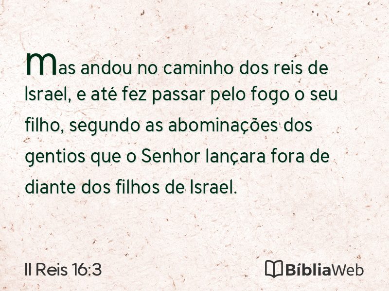 II Reis 16:3 em imagem para compartilhar