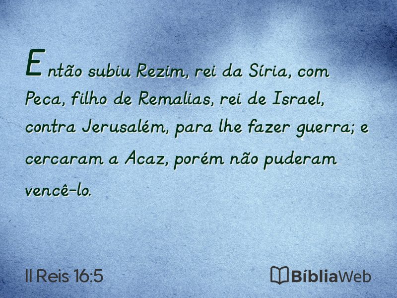 II Reis 16:5 em imagem para compartilhar
