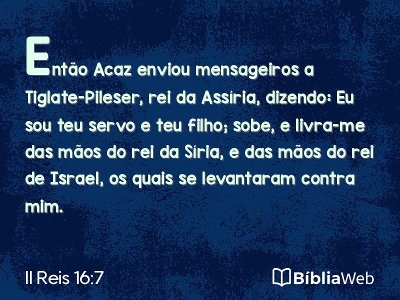 II Reis 16:7 em imagem para compartilhar