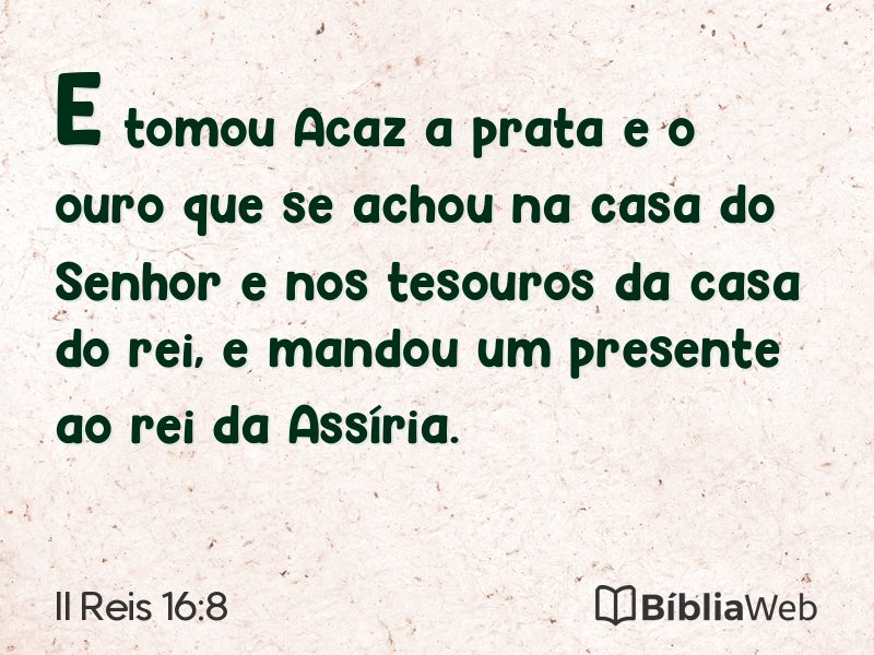 II Reis 16:8 em imagem para compartilhar