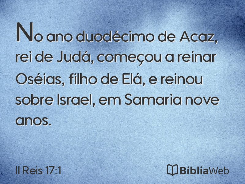 II Reis 17:1 em imagem para compartilhar