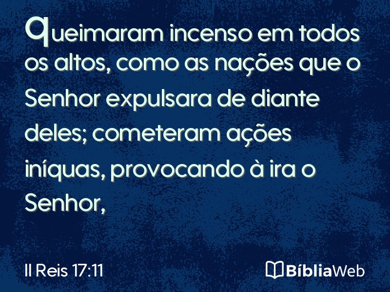 II Reis 17:11 em imagem para compartilhar