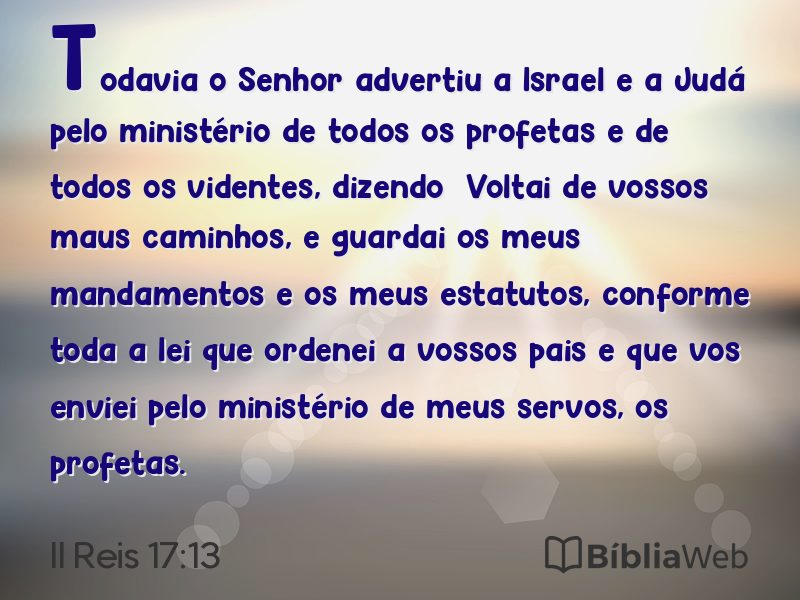 II Reis 17:13 em imagem para compartilhar