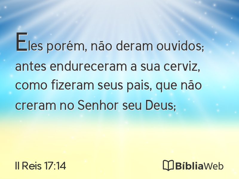 II Reis 17:14 em imagem para compartilhar