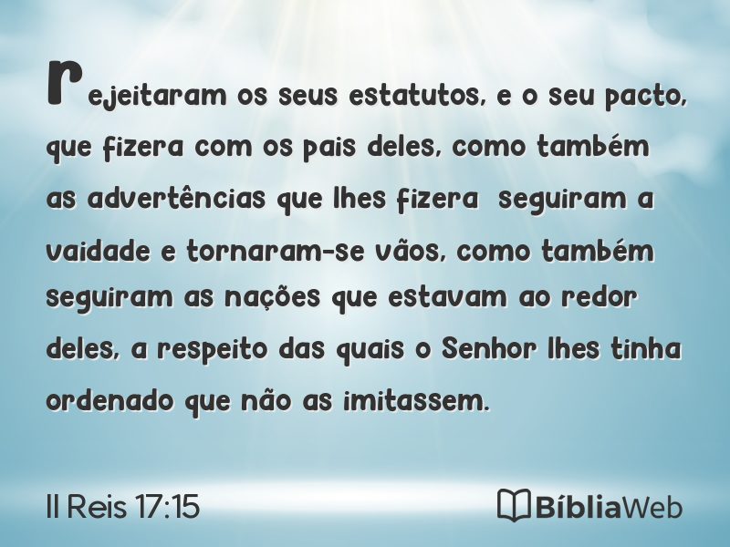 II Reis 17:15 em imagem para compartilhar