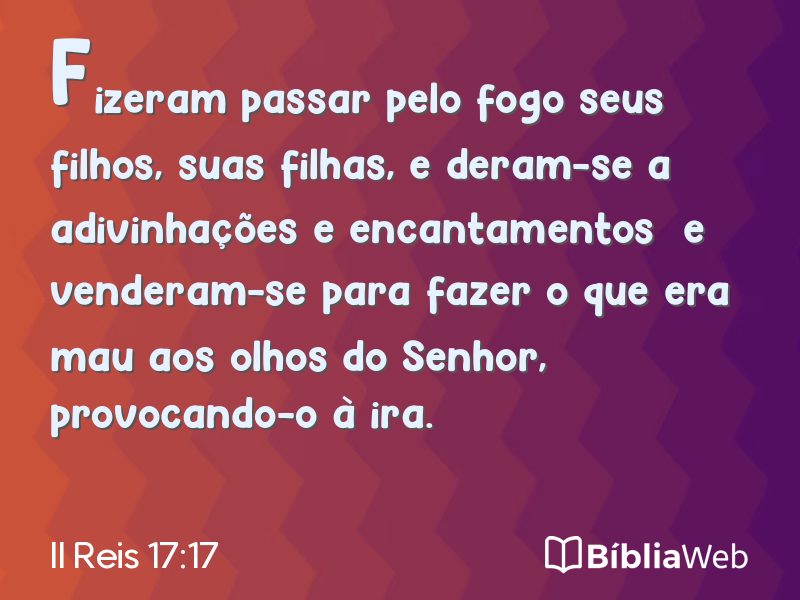 II Reis 17:17 em imagem para compartilhar