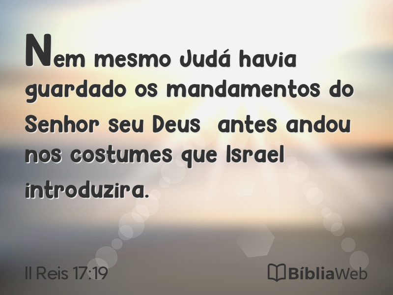 II Reis 17:19 em imagem para compartilhar