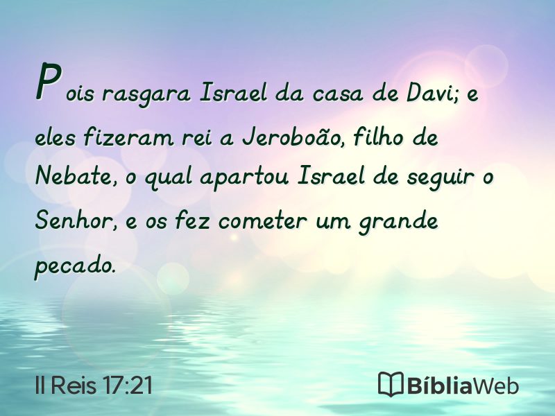 II Reis 17:21 em imagem para compartilhar