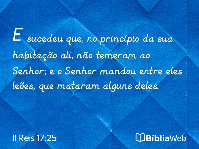 II Reis 17:25 em imagem para compartilhar