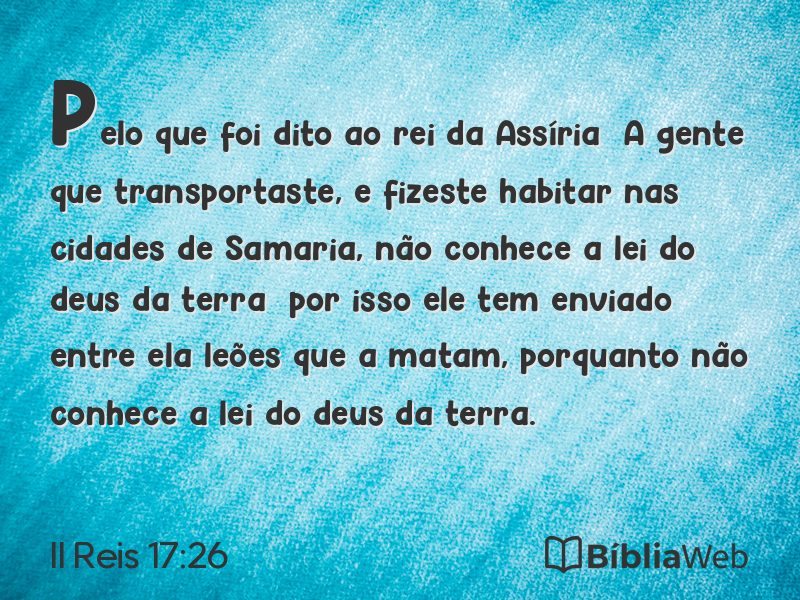 II Reis 17:26 em imagem para compartilhar