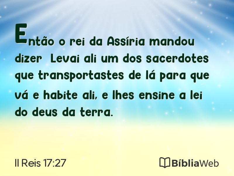 II Reis 17:27 em imagem para compartilhar